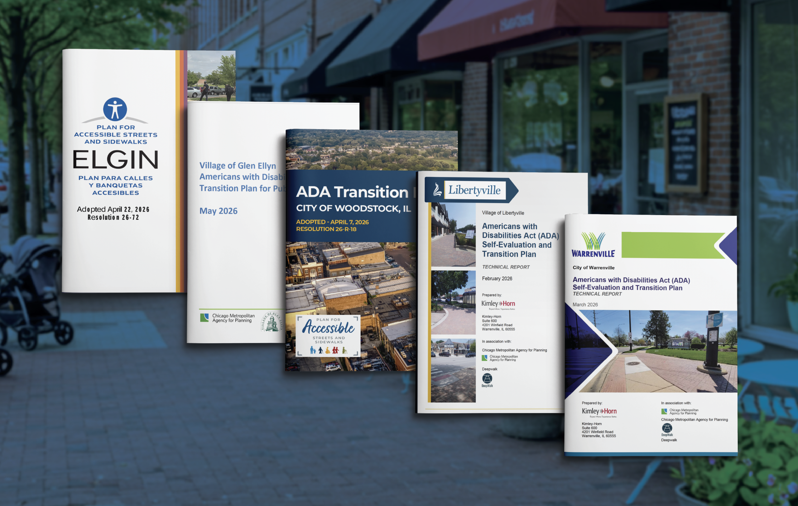 Five covers of recently completed ADA transition plans for public rights of way