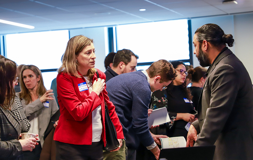 CMAP staff engaging with consultants at open house event.