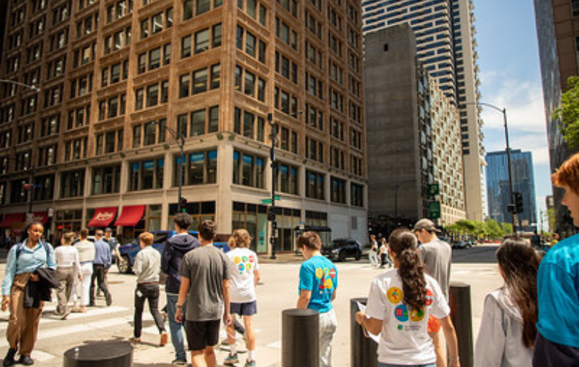 Photo of FLIP students exploring downtown Chicago.