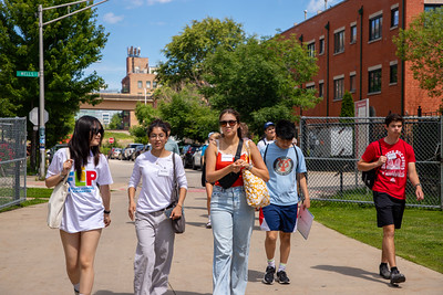 Photo of FLIP students walking through Chinatown