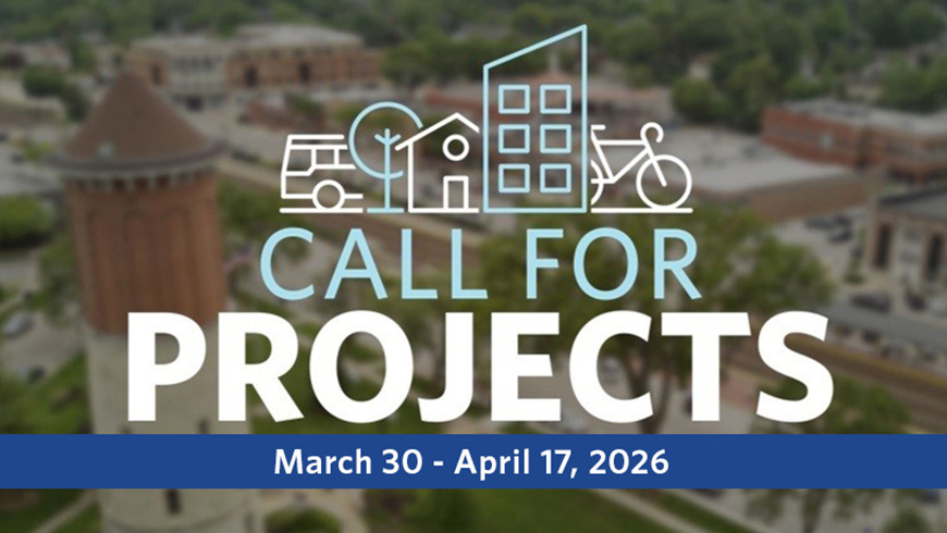 Neighborhood aerial image with Call for Project logo, and dates march 30 - April 17