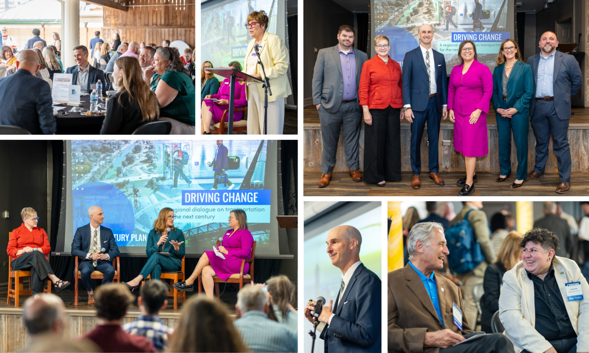 Collage of photos from the event: lightning talk presenters, expert panel, guests, lunch discussions