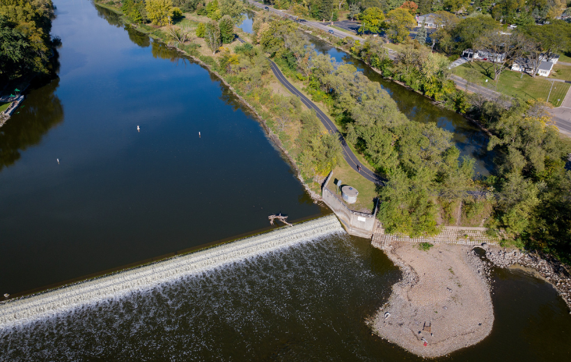 Small dam over river